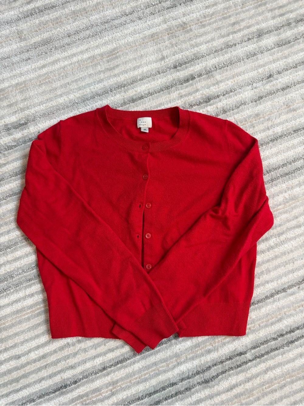 a new day Bright Red Button-Front Women's Cardigan